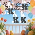 thumbnail image 6 of Lilixerw Easter Wooden Bunny Ear 26 Letter Ornament,Hand-Painted Alphabet Decorative Hanging Sign for Wall Door Window,Yard Living Room Spring Party Decor,Green,3.9x2.16 Inch,(K), 6 of 6