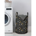 thumbnail image 3 of Floral Laundry Bag, Continuous Chamomile Flowers Scene Leaves Simplistic Botany Pattern, Basket with Handles Drawstring Closure for Laundromats, 13" x 19", Dark Grey and Multicolor, by Ambesonne, 3 of 4