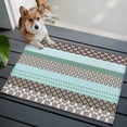 thumbnail image 4 of Boho Geometric Bathroom Mats 2x3 FT, Non Slip Small Kitchen Mat, Turquoise Green Brown Tribal Stripes Washable Soft Backed Front Door Throw Rugs Non-Shedding Indoor Outdoor Doormat for Entryway Sink, 4 of 8