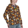 thumbnail image 6 of Fotbe Skulls Pattern Womens Long Sleeve Hoodie, Pullover Hooded Sweatshirt, Kangaroo Pocket Hoodie with Eye-catching Drawstrings-Small, 6 of 7