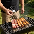 thumbnail image 4 of 2026 3-Way Stainless Steel Grill Kabob Sticks with Push Slider Bar Reusable Metal Skewer for Meat Chicken Sausages Veggies Outdoor Barbecue Forks Extra Long Rustproof Camping, 4 of 7