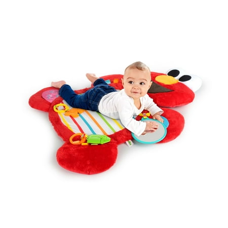 Bright Starts Sesame Street Tummy Time Prop & Play Activity Mat - Elmo, Ages 0-12 months