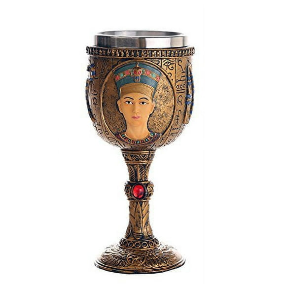 Egyptian Queen Nefertiti Royal Wife of Akhenaten Ceremonial Chalice Cup 7oz Wine Goblet