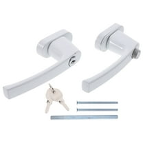 Beaupretty Lever Door Handle White Firm Solid Crank Lock for Door with Separate Keys