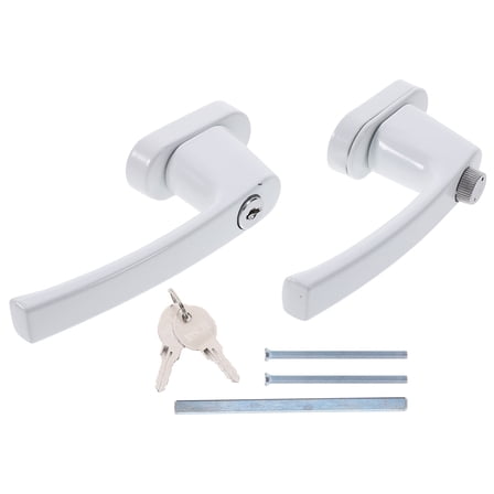 Beaupretty Lever Door Handle White Firm Solid Crank Lock for Door with Separate Keys