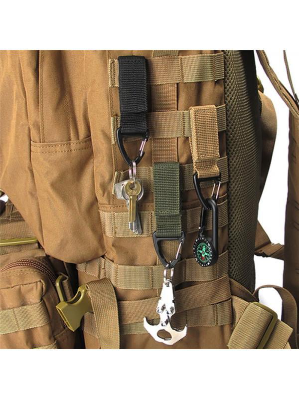 Details about   Nylon Tactical Molle Belt Carabiner Key Holder Camp Bag Buckle Hook Strap J0D8 