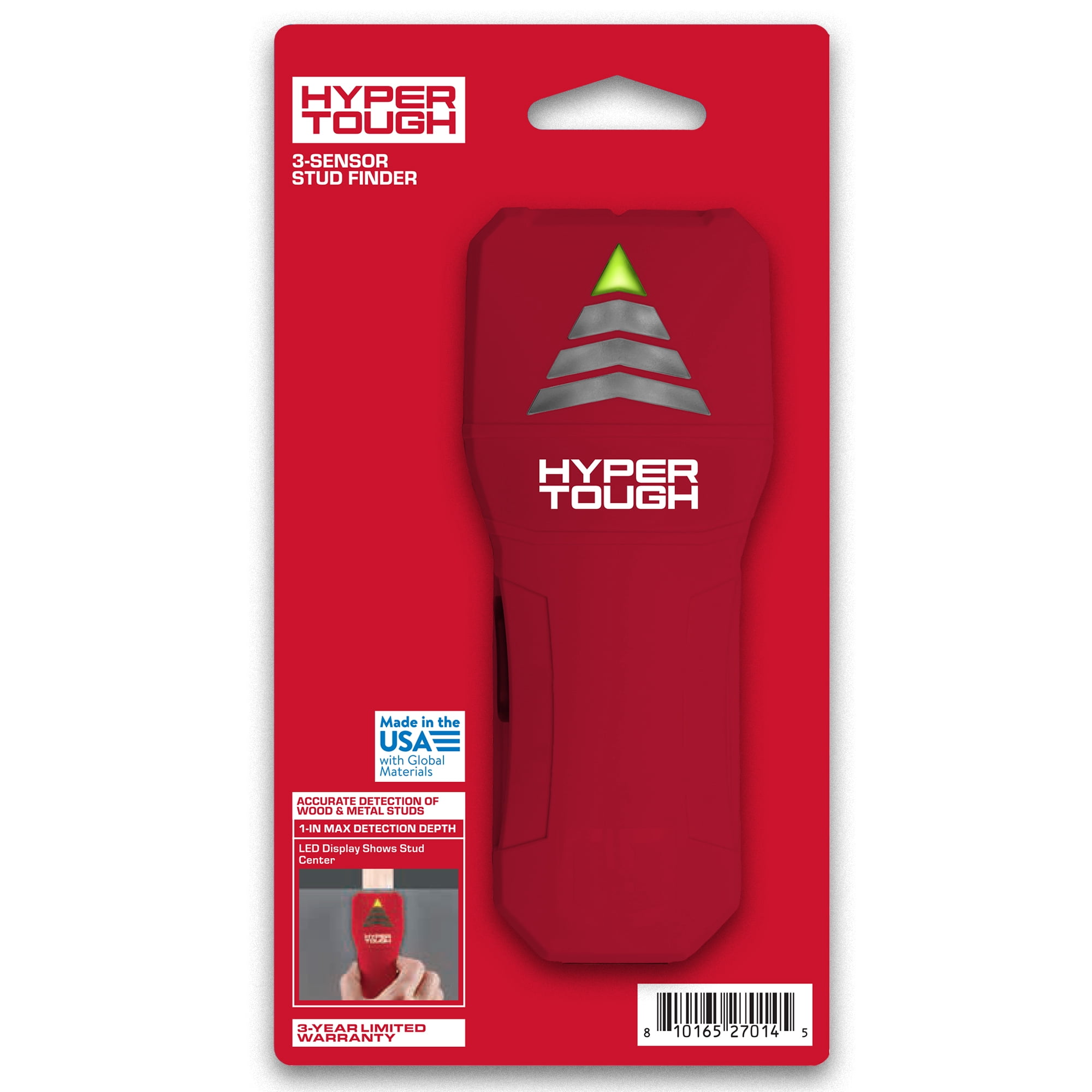 Hyper Tough 3-Sensor LED Electronic Stud Finder