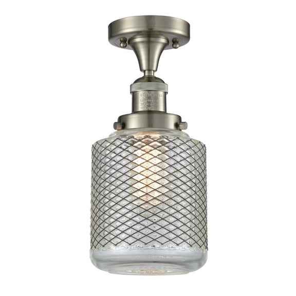 Innovations 1-LT LED Stanton 14" Semi-Flush Mount - Brushed Satin Nickel - 517-1CH-SN-G262-LED