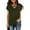 Army Green, variant on Uaswgudfs Women's Flared Sleeve V-Neck Blouse - Crossover Detail & Breathable Short Sleeve for Trendy Summer Outfits