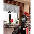 thumbnail image 4 of Christmas Winter Curtain Valance for Windows/Living Room/Kitchen/Bathroom/Café, Short Rod Pocket Tier Curtain Window Treatment Panel Xmas Snowflake Holiday Grey Topper Curtain 42''x18'', 4 of 7