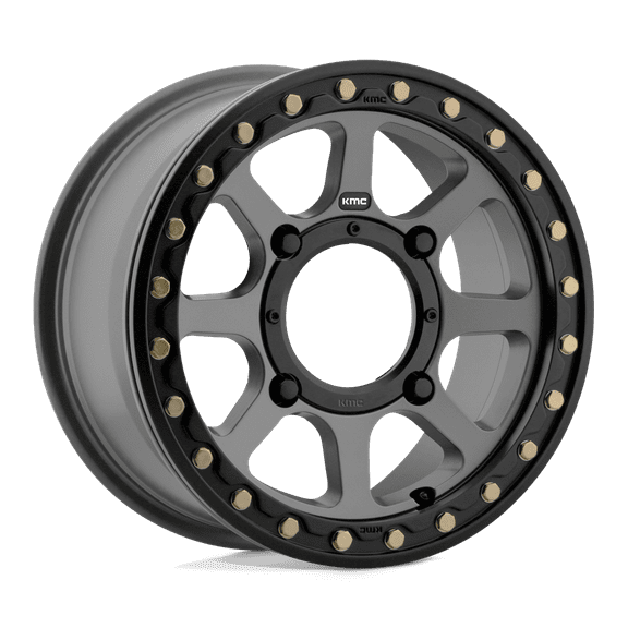 KMC Powersports Aluminum Rim KS234 ADDICT 2 BEADLOCK 14X7in Satin Gray Finish, KS23447048438