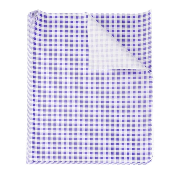 Uxcell 30pcs Square Checkered Wax Paper Sheets 14.96" x 14.96" Oil-absorbing Dry Food Wrapping Paper for Sandwich Baking Paper Liners Picnic Basket Bread Hamburger Wrap Kitchen, Purple