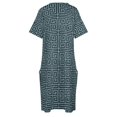thumbnail image 4 of Greek Key - Navy on Blue Loose Pocket Dress luxury women's party dress evening prom evening dresses women, 4 of 6