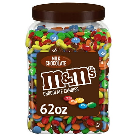 M&M's Milk Chocolate Candies, Candy Jar Bag , Pantry Size, 62 oz