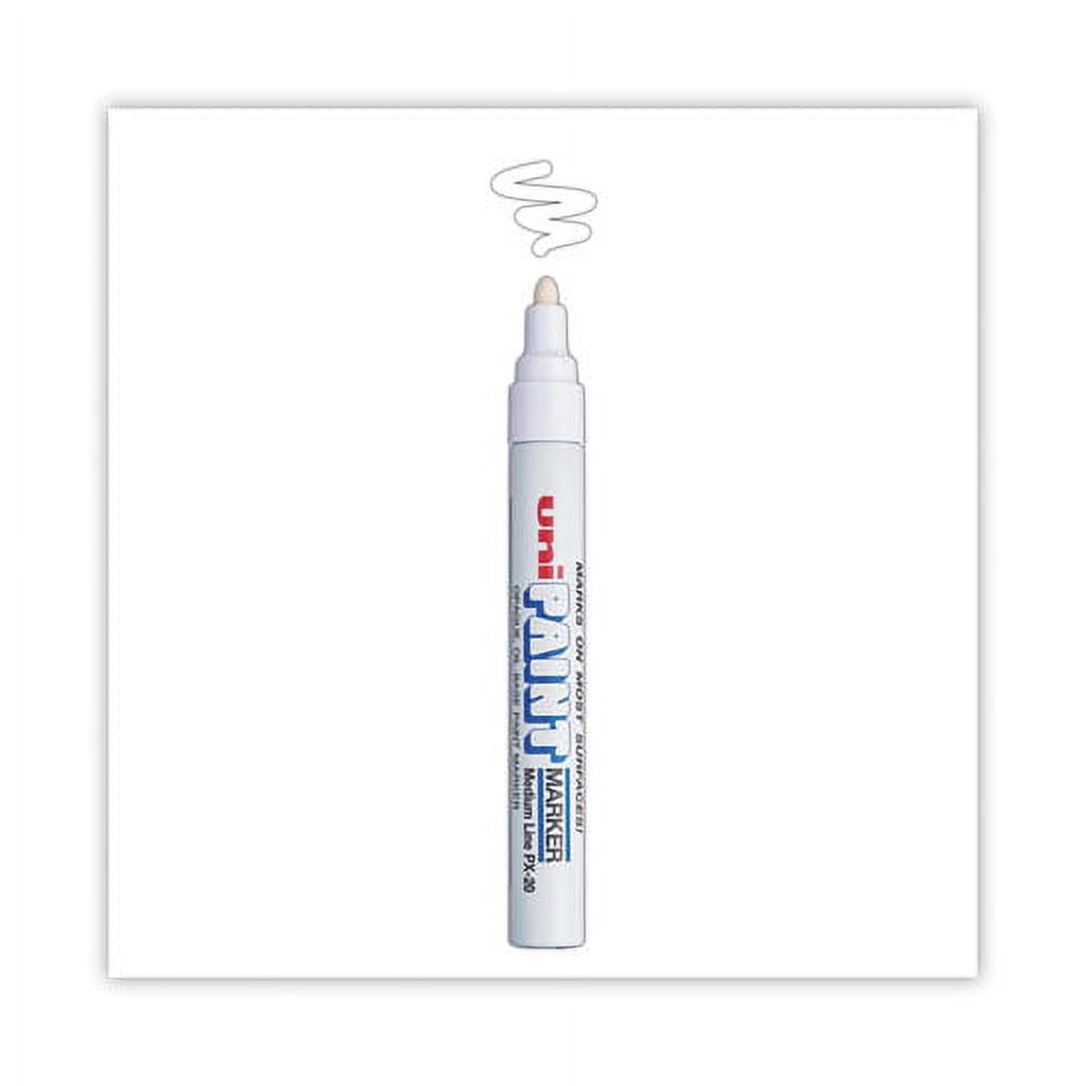 Permanent Marker, Medium Bullet Tip, White | Bundle of 5 Each