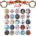 thumbnail image 4 of Calendario de Adviento de Navidad con números 1-25, conjunto de botones redondos para decoración de regalo, cintas, bolsas de tela, paquetes, 4 of 8