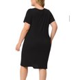 thumbnail image 3 of Agnes Orinda Women's Plus Size Nightgowns Lace V Neck Short Sleeve Pajamas Sleepwear Dress 3X Black, 3 of 6