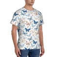 thumbnail image 2 of Bixox Men's Butterfly Printed Short Sleeve Skinny Athletic T-Shirt, 2 of 6