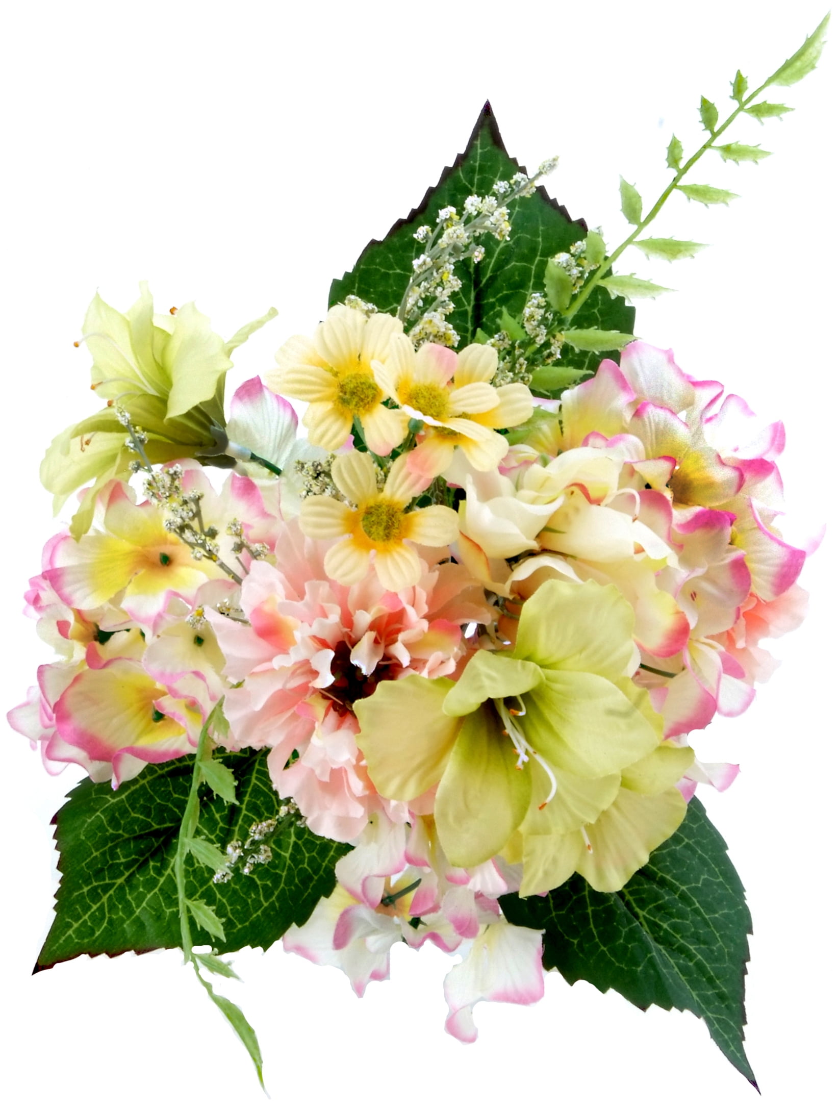 Daisy & Hydrangea Mixed Bouquet 11.5"Pink & Green