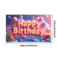 thumbnail image 3 of Colorful 3D Happy Birthday Banner Backdrop Background Decor for Birthday Party Photography Props Party Supplies Celebrations Decorations, 3 of 7