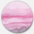 thumbnail image 1 of Designart 'Pink Handpainted Abstract Watercolor' Geometric Metal Circle Wall Art, 1 of 3