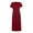 2_Wine, variant on Asxite Summer Dresses for Women Casual Solid Wrap V Neck Short Sleeve Elastic Waist Slit Sundress