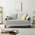 thumbnail image 2 of Atopston 56" Living Room Sofa, Compact Fabric Loveseat with Thick Cushion and Wooden Legs, for small space, apartment loft and office, White, 2 of 8