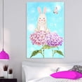 thumbnail image 2 of wall26 - Canvas Wall Art - Hand Drawn Cartoon Rabbit and Butterfly with Flower - Giclee Print Kid's Room/Nursery Art Ready to Hang - 12x18 inches, 2 of 4