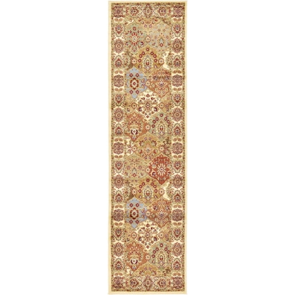 Unique Loom Voyage Collection Area Rug - Athens (2' 7" x 10' Runner Cream/Light Blue)