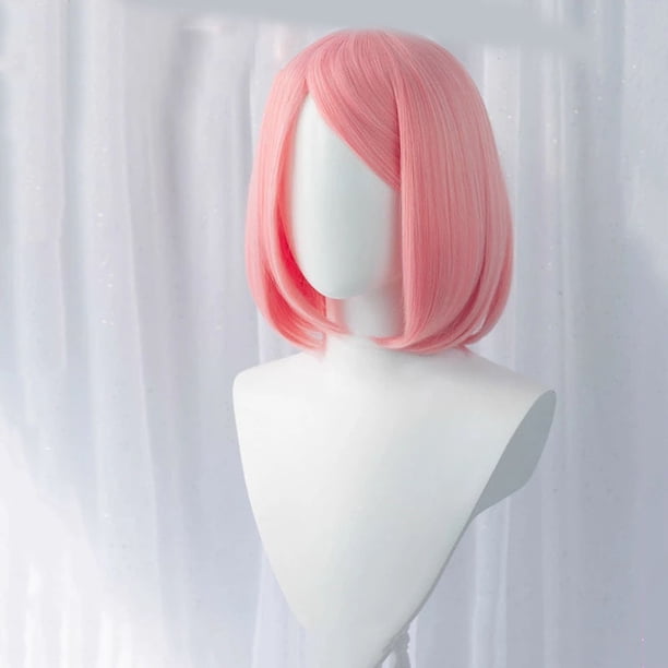 Peluca para cosplay, disfraz de anime de Harunos Sakuras, fiesta de Halloween
