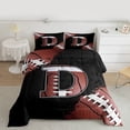 thumbnail image 2 of Manfei Monogrammed D Theme Bedding Comforter Set,Rugby Football Sport Twin Comforter Sets,Boys Ball Game Bedding Set For Teens,Ultra Soft Bedroom Decor Reversible,2pcs, 2 of 8