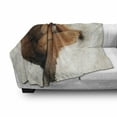 thumbnail image 3 of Dachshund Soft Flannel Fleece Throw Blanket, Photo of Puppy Sleeping in Its Bed, Cozy Plush for Indoor and Outdoor Use, 70" x 90", Ivory Cinnamon, by Ambesonne, 3 of 6