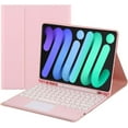 thumbnail image 2 of JINRAN Touch Keyboard Case for iPad Mini 7 (A17 Pro) 2024/ Mini 6 8.3'' with Pencil Holder - Magnetically Detachable Touch Bluetooth Keyboard (Pink), 2 of 15