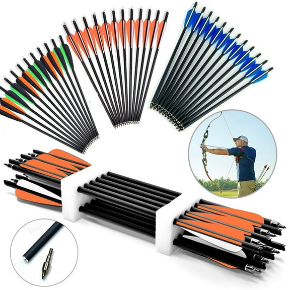 ALING 20inch Archery Crossbow Bolts Arrows Hunting Practicing Crossbow Arrows,12 Pcs Carbon Crossbow Arrows Accessories