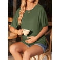 thumbnail image 4 of Weardear 3 Pack Maternity Shirts Split Side Loose Pregnancy Tops Crew Neck Short Sleeve Postpartum Clothes, 4 of 6