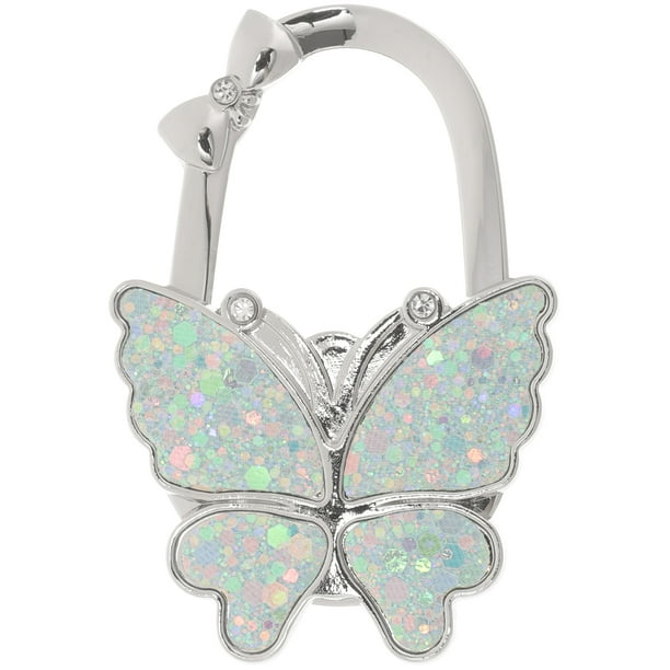 Colgador de monedero de mesa, gancho para bolso de mesa, gancho para bolso con forma de mariposa