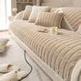 thumbnail image 6 of Velvet Plush Plaid Quilted Sofa Cover Super Soft Non Slip Sectional Couch Cover Farmhouse Fluffy Fuzzy Sofa Slipcover Furniture Protector for Dogs Cats Pet, 6 of 14
