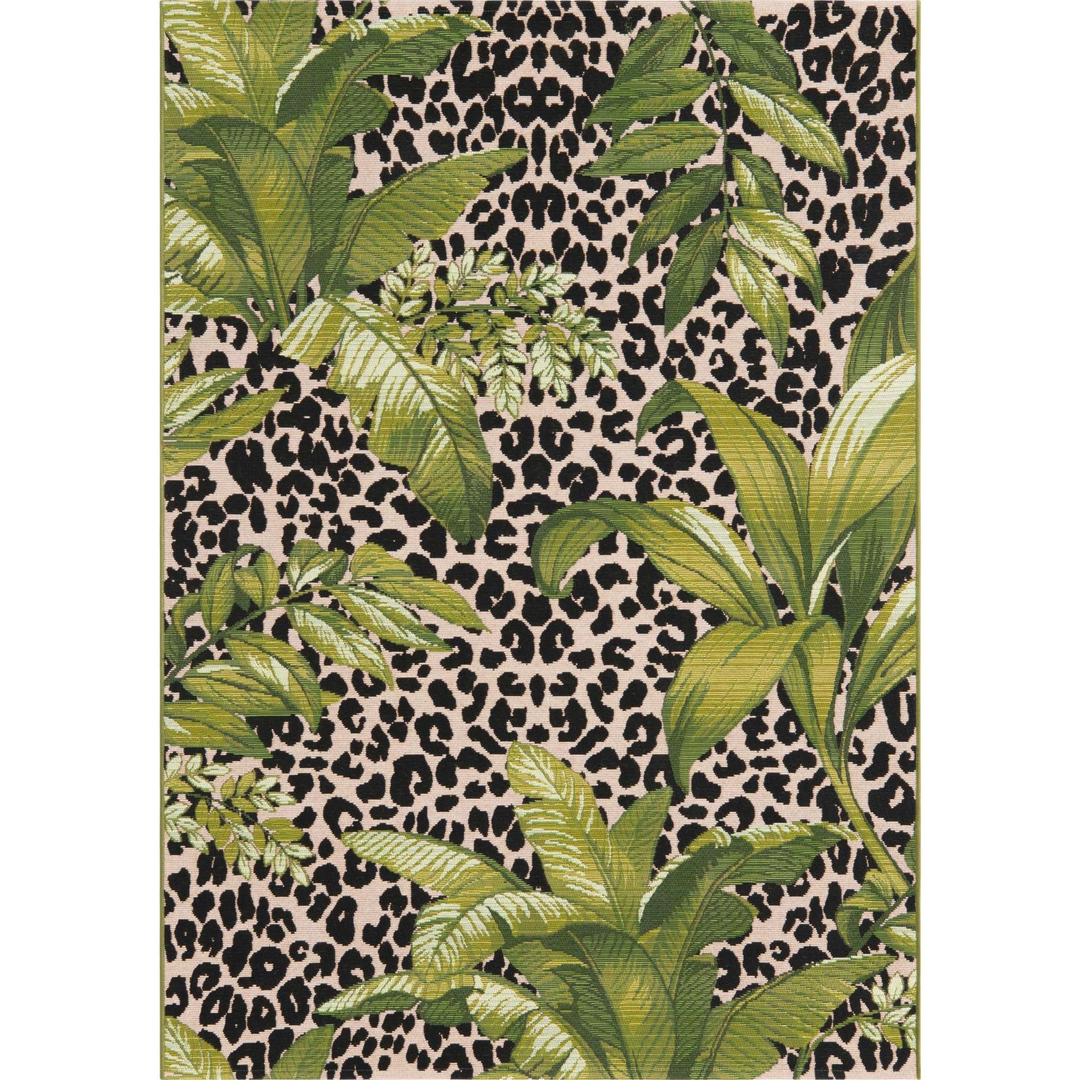 Unique Loom Outdoor Botanical Collection Area Rug - Andromeda (4'  x 6' Rectangle Green/Ivory)