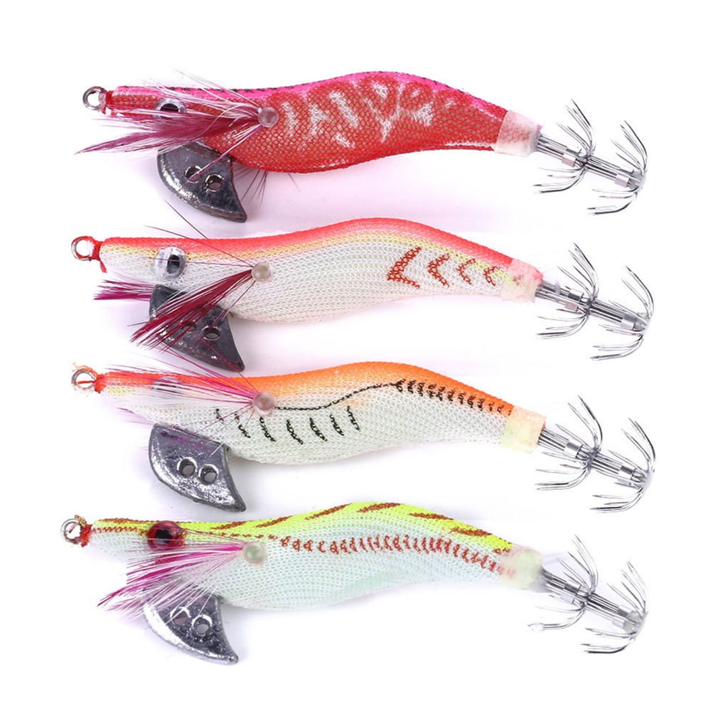 Zeiwohndc 4Pcs Shrimp Lures Shrimp Baits Soft Glowing Simulation Prawns Shrimp