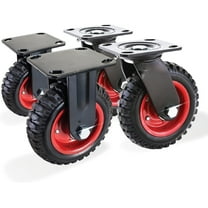8-inch caster 4-piece set heavy-duty casters with rubber knobby tread for carts, trolleys, and dollies