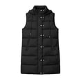 thumbnail image 7 of Womens Puff Vest Outwear with Hood Loose Fit Warm Full Zip Casual Winter Sleeveless Quilted Jacket Black XL, 7 of 7