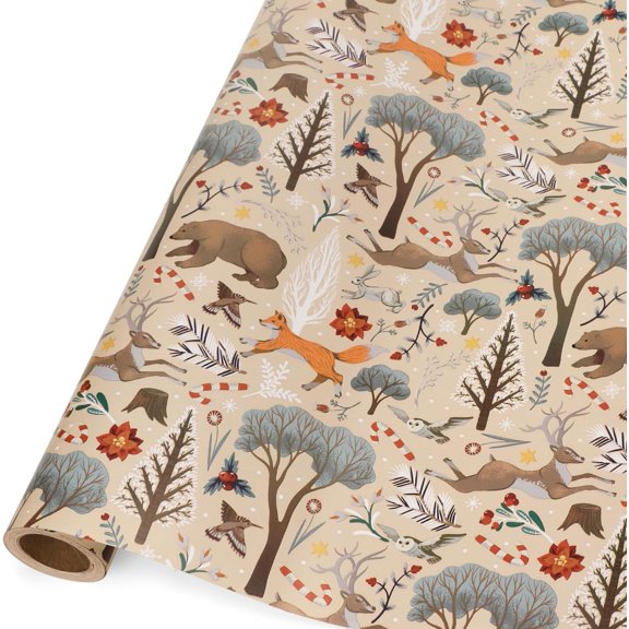 Christmas Wrapping Paper Rolls, 30 Inch x 33 Feet-Christmas Woods