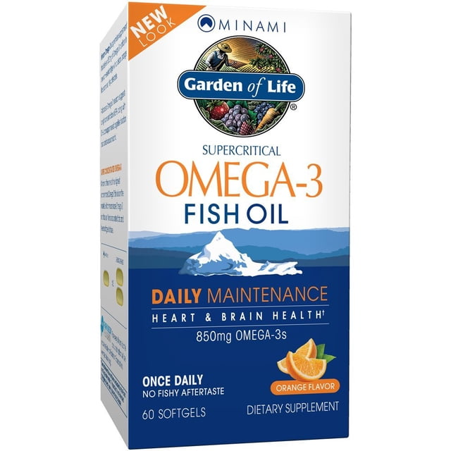 Suplemento Garden of Life EPA/DHA Omega 3 Aceite de Pescado 60 Cápsulas Blandas