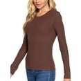 thumbnail image 2 of FashionMille Women's Casual Long Sleeve Crew Neck Thermal Knit T-shirt Top, 2 of 4