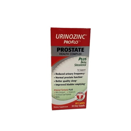 Urinozinc Prostate Plus with Beta-Sitosterol 60 Count Caplets - For Improved Bladder