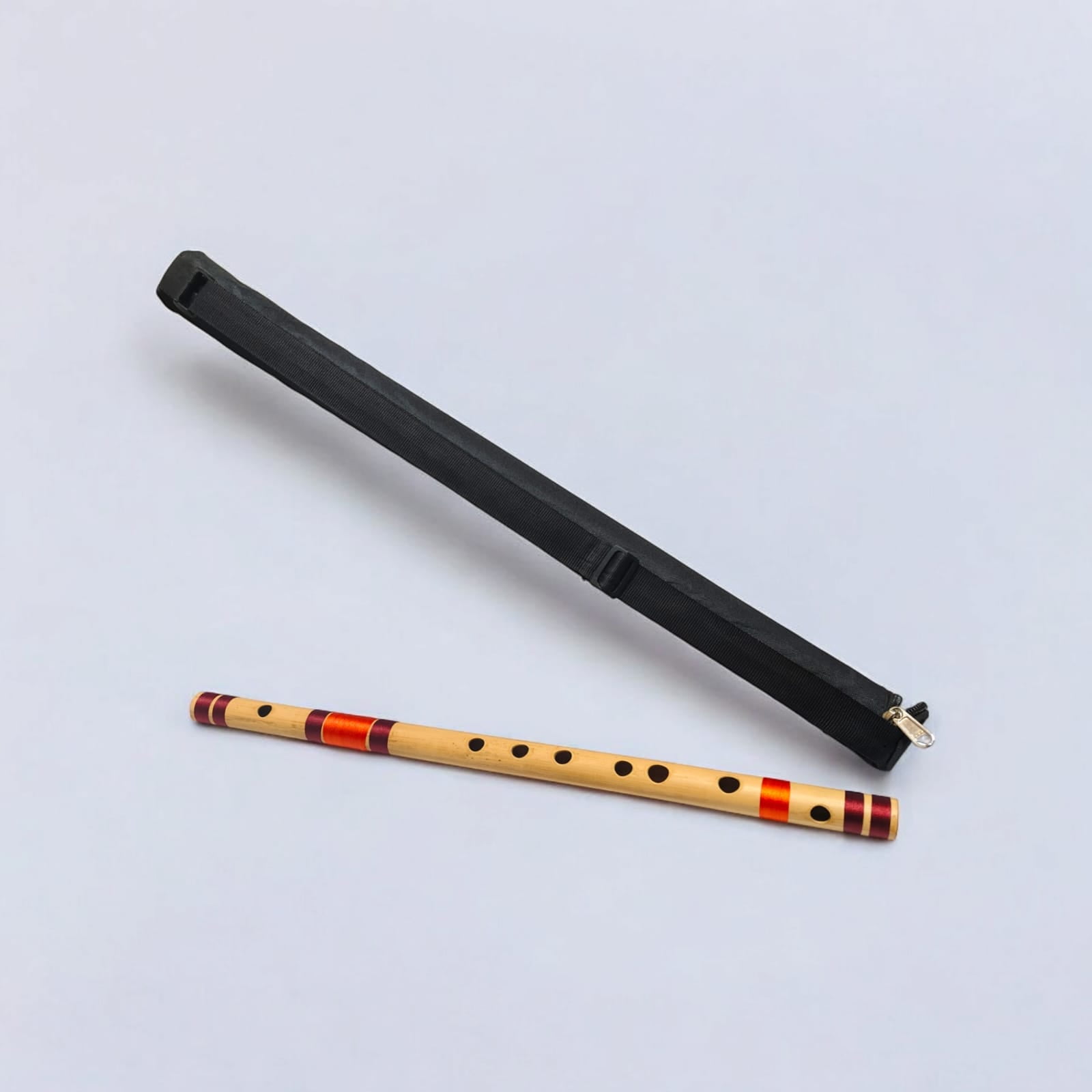 Ananya Fashion and Crafts Hub Flute Mouthpiece Flute Basuri Woodwinds 19 Inch Handblown Wooden C Tone with Protection Case