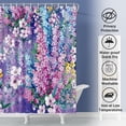 thumbnail image 2 of Purple Floral Shower Curtain Flowers Garden Scenery Home Decor Plant Shower Curtain Bathroom Curtain Set for Bathroom with Hooks Decor for Bathroom 72x72 Inch, 2 of 6