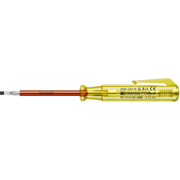 PB Swiss PB 175.0-60 LED 100-250 VAC Phase Tester & Slotted Screwdriver