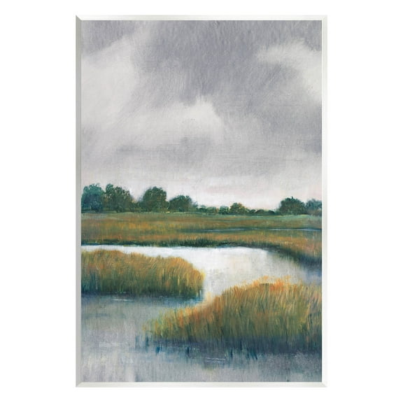 Stupell Industries Rural Marshland River Grass Painting Unframed Art Print Wall Art, Design by Tim OToole