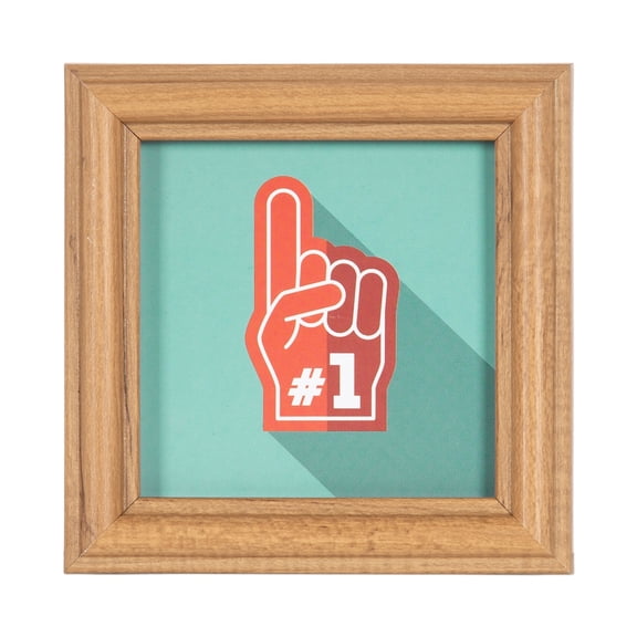 DesignOvation #1 Foam Finger 4" x 4" Magnetic Mini Art Print by The Creative Bunch Studio